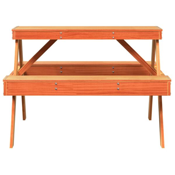 vidaXL Picnic Table Wax Brown Solid Pine Wood Medium Durable