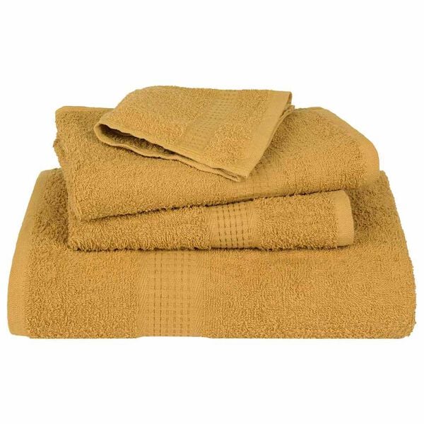 vidaXL Soap Towel Set of 4 Gold 100% cotton 12 x 12 in Soap Towel