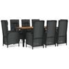 vidaXL Garden Dining Set Black