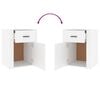 vidaXL Bedside Cabinet White Engineered wood 19.7 x 14.2 x 23.6 in