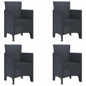 vidaXL Garden Chair 4 pcs Anthracite 53 x 49 x 85 cm PP