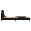 vidaXL Bed Frame Black Faux leather, metal, solid pine wood, plywood