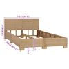 vidaXL Bed Natural Mahogany wood 55.1x78.7 in. Durable Bed