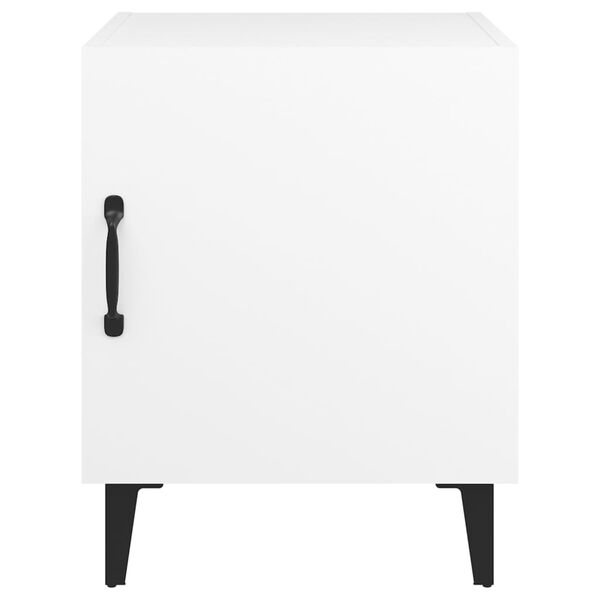 vidaXL Bedside Cabinet White Engineered wood, metal Medium
