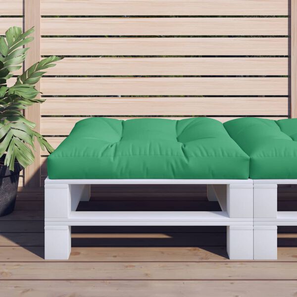 vidaXL Pallet Cushion Green Fabric 27.6" x 27.6" UV-resistant materials