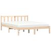 vidaXL Bed Frame Natural 59.84 x 79.92 in Solid Pine Wood