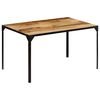 vidaXL Dining Table Brown, Black Solid mango wood, Powder-coated iron