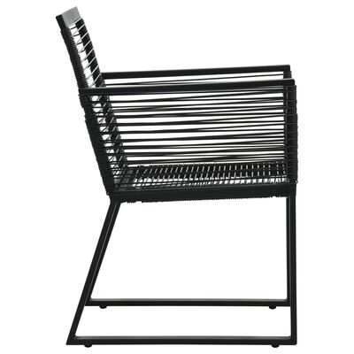 vidaXL Patio Chairs 4 pcs Rope Rattan Black