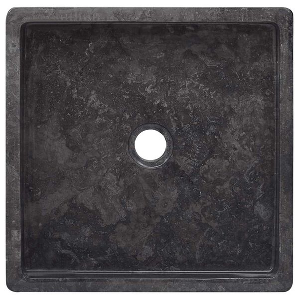 vidaXL Sink Black 15.7"x15.7"x3.9" Marble
