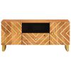 vidaXL TV Cabinet Brown and Black Solid mango wood, MDF, iron