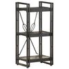 vidaXL Bookcase Black Solid mango wood and powder-coated steel Medium