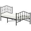 vidaXL Bed Frame Black Powder-Coated Steel Twin Bed Frame Rectangular