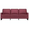 vidaXL 3-Seater Sofa Wine Red Fabric (100% polyester), Metal, Textilene