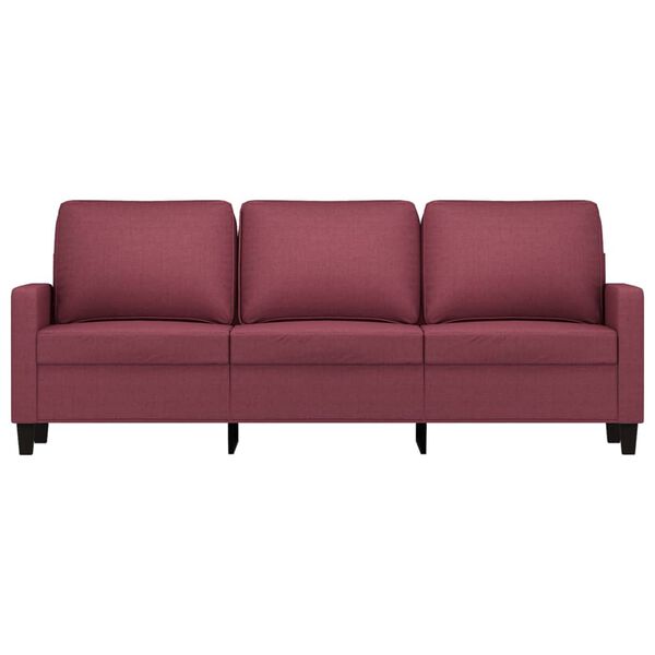 vidaXL 3-Seater Sofa Wine Red Fabric (100% polyester), Metal, Textilene