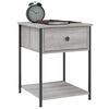 vidaXL Bedside Table Grey sonoma Engineered wood, iron 17.3x17.7x22.8 in
