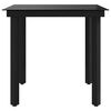 vidaXL Garden Dining Table Black Powder-coated steel, glass Medium Tough