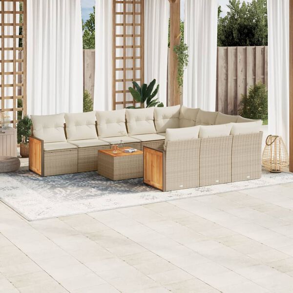 vidaXL Garden Sofa Set Beige, Cream White