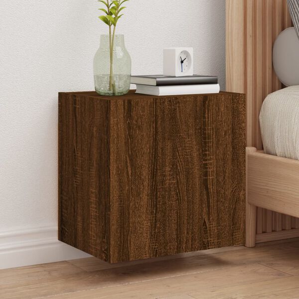 vidaXL TV Wall Cabinet Brown Oak 15.9x11.8x15.7" Engineered Wood
