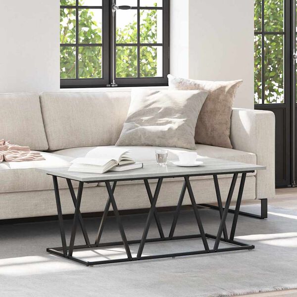 vidaXL Coffee Table Grey 39.37 x 19.69 x 15.75 in