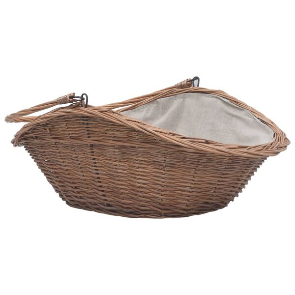 vidaXL Firewood Basket with Handle 23.6"x17.3"x21.7" Natural Willow