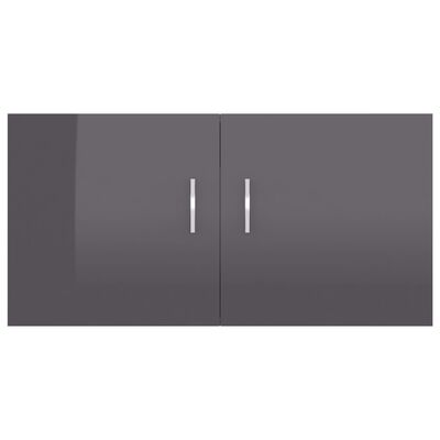 vidaXL Wall Mounted Cabinet High Gloss Gray 31.5"x15.4"x15.7" Chipboard