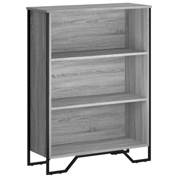 vidaXL Bookcase Grey Sonoma Engineered Wood Medium Bookcase