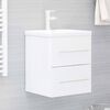 vidaXL Sink Cabinet With Basin High gloss white Engineered wood, Ceramic