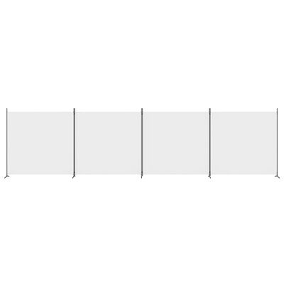 vidaXL 4-Panel Room Divider White 274.8"x70.9" Fabric