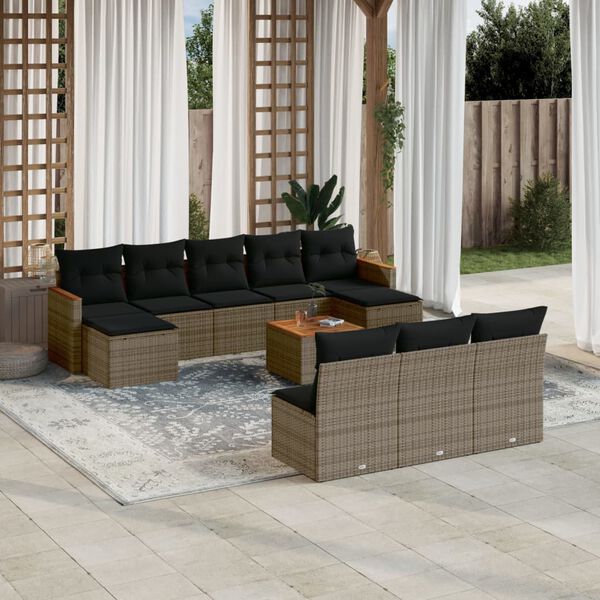 vidaXL Garden Sofa Set Grey