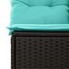 vidaXL Sofa Set with Cushion 8 pcs Black and Turquoise Poly Rattan