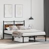 vidaXL Bed Frame Smoked Oak Engineered Wood and Steel Small Double