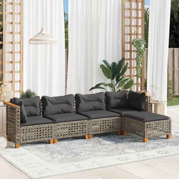 vidaXL Garden Sofa Set Grey