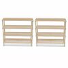 vidaXL Shoe Cabinet Set of 2 Natural Solid fir wood