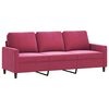 vidaXL Sofa Set Wine Red Velvet (100% polyester), metal, textilene, plywood