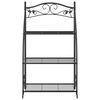 vidaXL Flower Rack Black Powder-coated Steel Flower Rack Rectangular