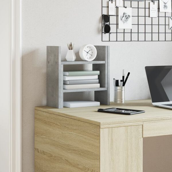 vidaXL Desk Organiser Concrete Grey 13.6x6.1x14.0" Engineered wood