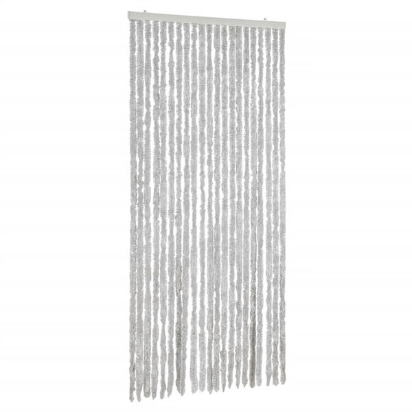 vidaXL Fly Curtain Grey 35.4x86.6" Chenille