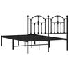 vidaXL Bed Frame Black Powder-coated steel Double Bed Frame