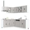 vidaXL Kitchen Cabinet Set Gray Sonoma Engineered wood and glass Large