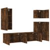 vidaXL TV Wall Unit Smoked Oak Engineered Wood TV Wall Unit Rectangular