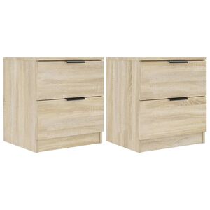 vidaXL Bedside Cabinet Set of 2 Sonoma oak Engineered wood Medium
