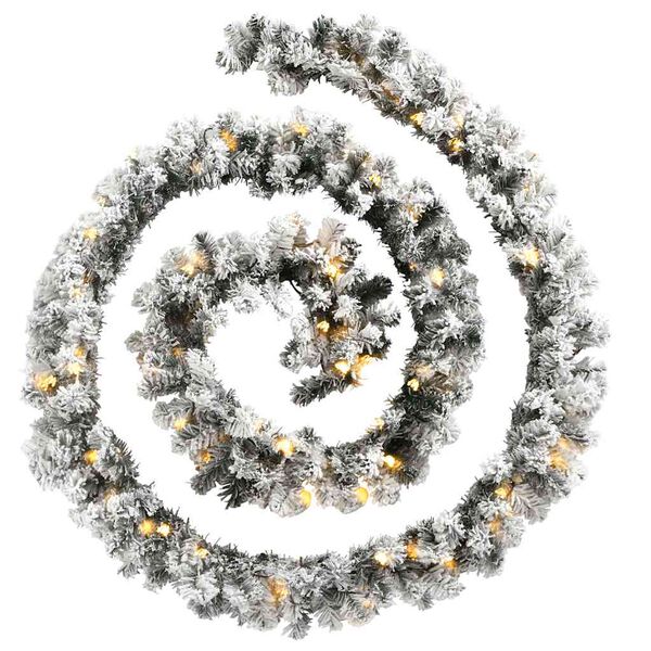 vidaXL Christmas Garland Green PVC 16.4ft length Decorative Inlays