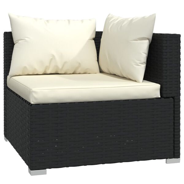 vidaXL Garden Lounge Set Black PE Rattan 10 Piece Set