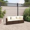 vidaXL Patio Sofa Set Set of 3 Brown and Cream