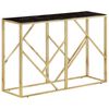 vidaXL Console Table Gold, Black Marble Stainless Steel, Tempered Glass