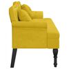 vidaXL Bench Yellow Velvet (100% polyester), plywood, solid rubber wood