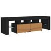 vidaXL TV Cabinet Black Engineered wood Medium TV Cabinet Rectangular