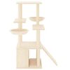 vidaXL Cat Tree Cream Engineered Wood, Plush, Sisal Medium