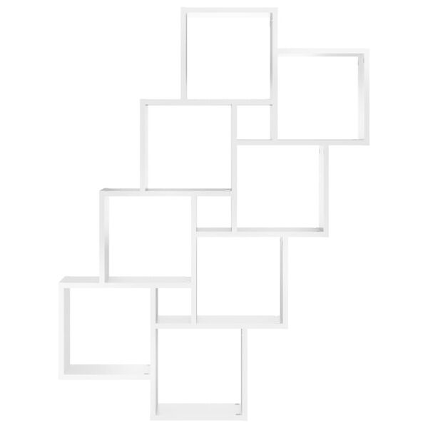 vidaXL Wall Shelf White Engineered wood Short, tall Wall mounting