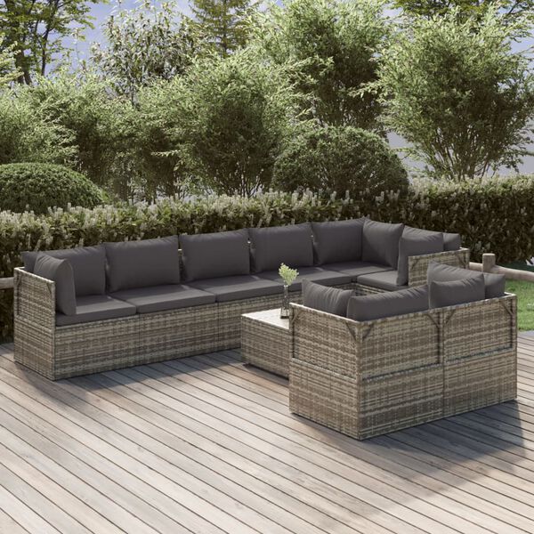 vidaXL Garden Lounge Set Grey, Dark Grey